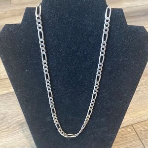 Italian silver Figaro link chain necklace